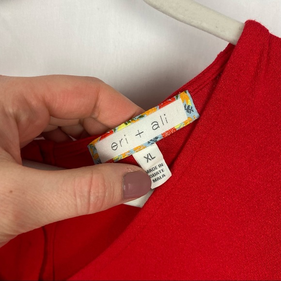 Anthropologie Eri + Ali Button Back Swing Top Red Size XL - Picture 4 of 9